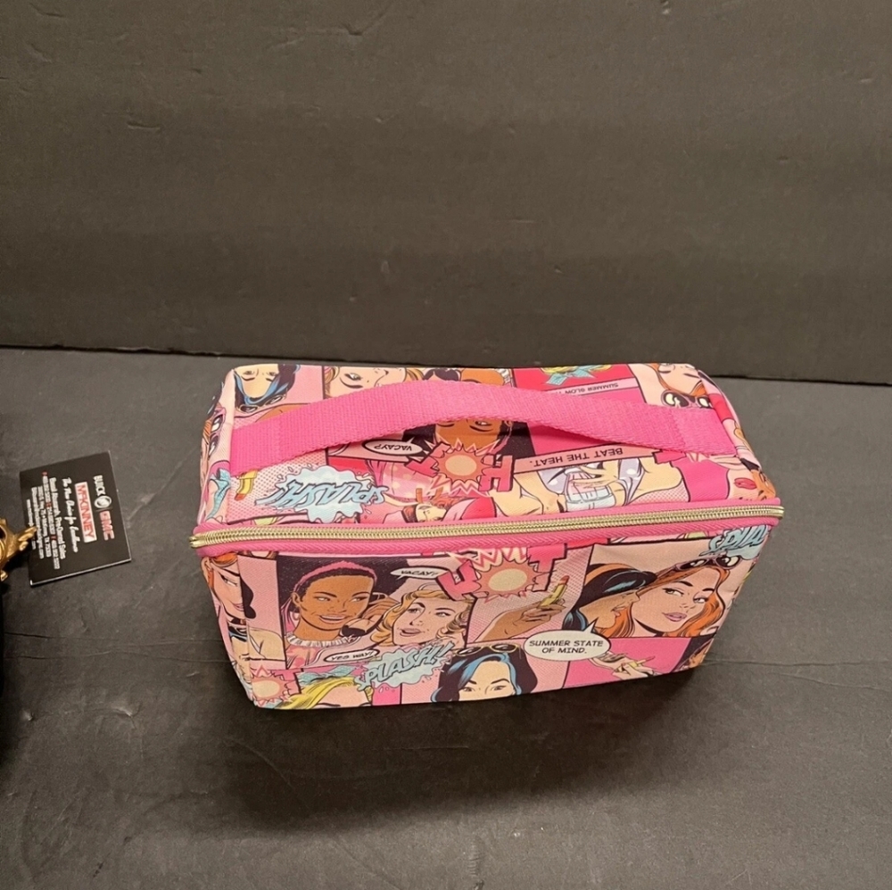 Este Lauder Pink Comic Print Makeup Bag
